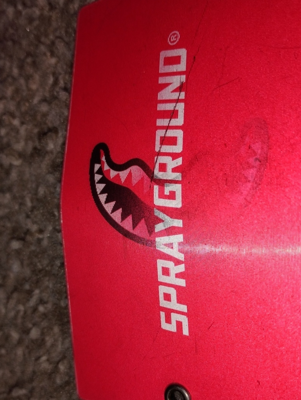 Sprayground Red Shark-Mouth Graphic Backpack Panel